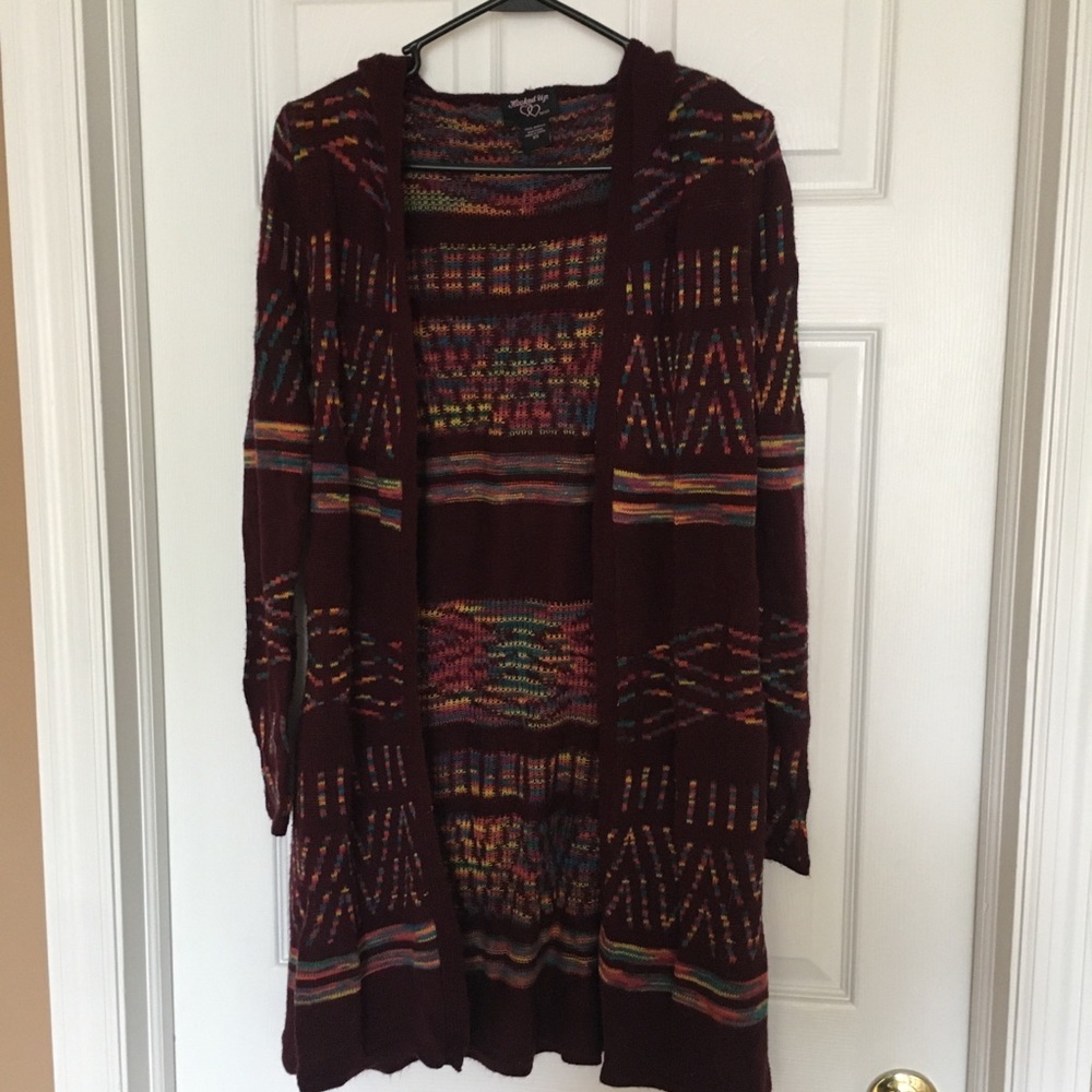 Hooked up stunner rainbow knit cardigan